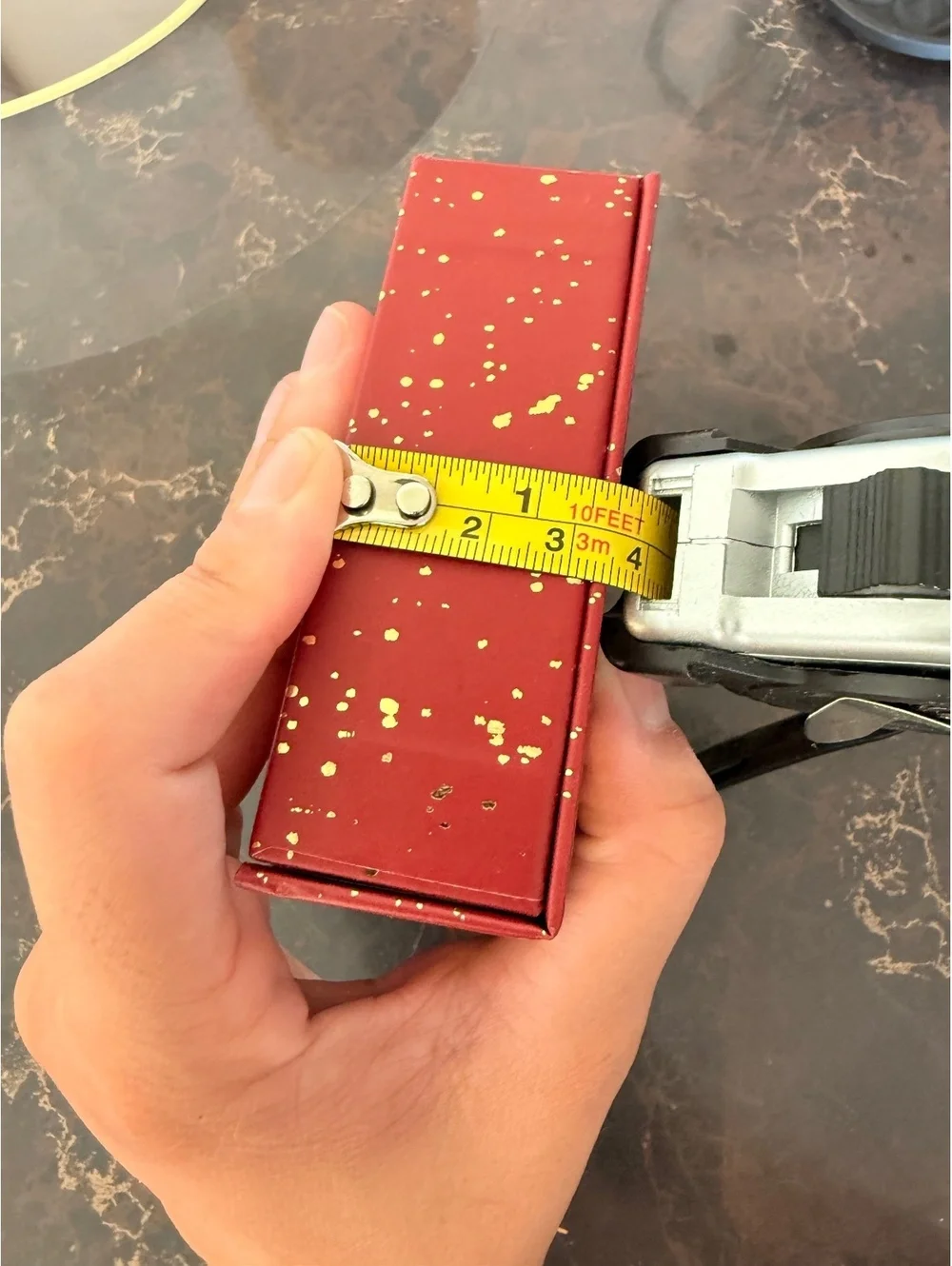 Dior Red and Gold Decorative Storage Box with Mirror
